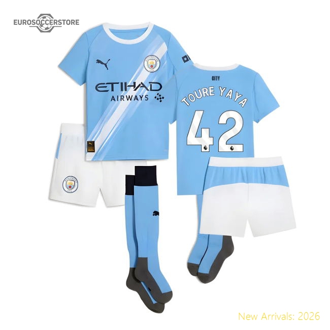 2025-2026 Man City Home Mini Kit (Toure Yaya 42)-Vantage Point Soccer