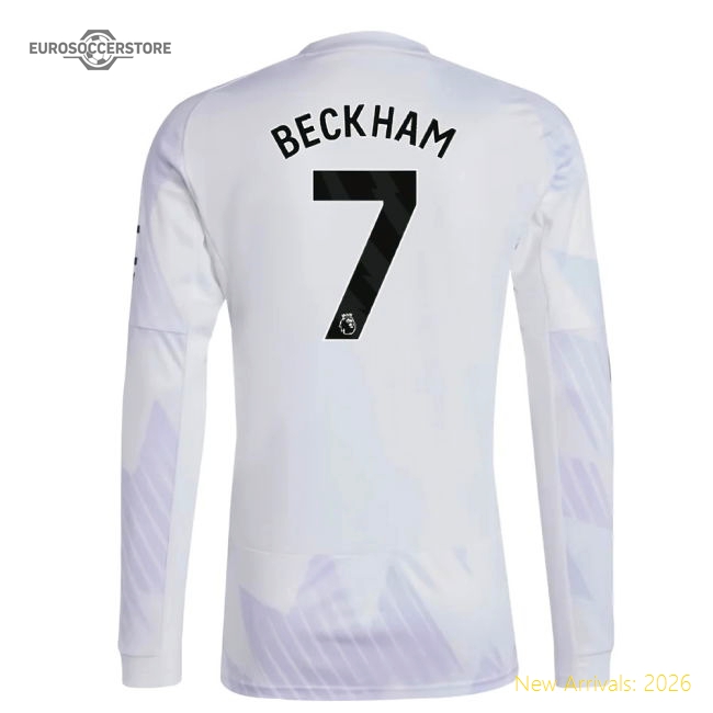 2025-2026 Man Utd Long Sleeve Away Shirt (Beckham 7)-Vantage Point Soccer