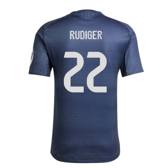 2025-2026 Real Madrid Authentic Away Shirt (Rudiger 22)-Vantage Point Soccer