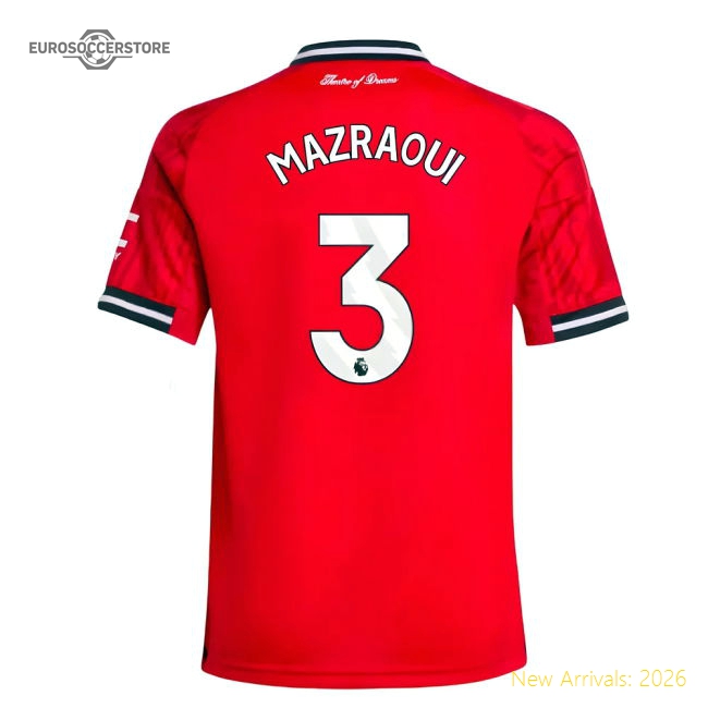 2025-2026 Man Utd Home Shirt (Kids) (Mazraoui 3)-Vantage Point Soccer