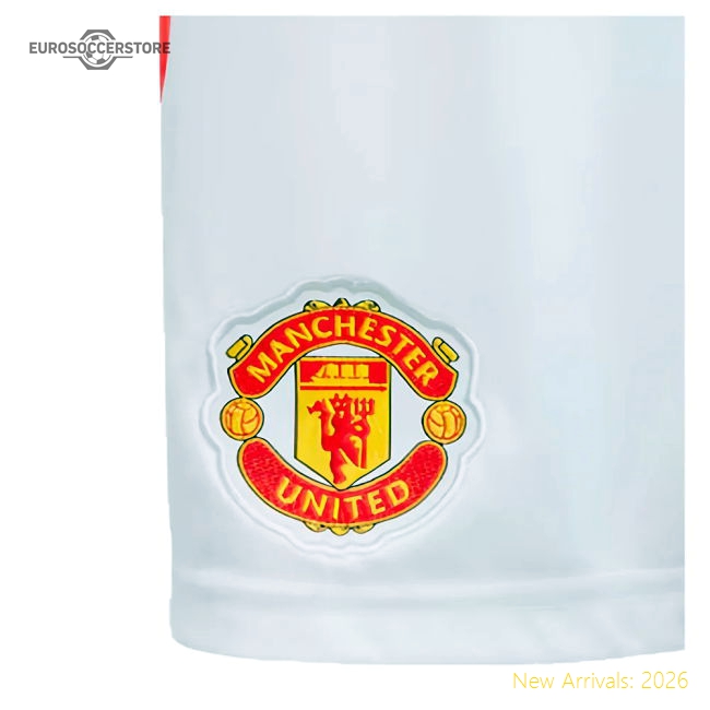 2024-2025 Man Utd Home Shorts (White) - Kids-Vantage Point Soccer