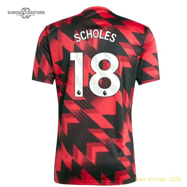 2025-2026 Man Utd Pre-Match Shirt (Red) (Scholes 18)-Vantage Point Soccer