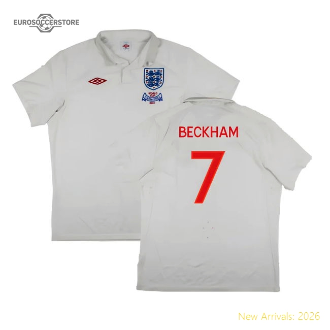 England 2009-10 World Cup Home shirt (XL) (Very Good) (BECKHAM 7)-Vantage Point Soccer