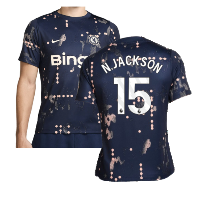 2024-2025 Chelsea Academy Pro Pre-Match Shirt (Obsidian) (N.Jackson 15)-Vantage Point Soccer