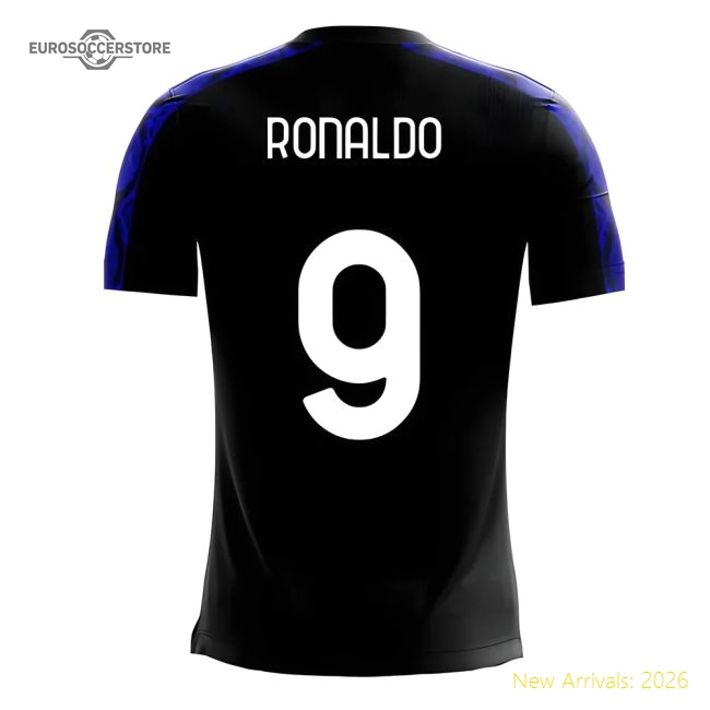 Nerazzurri Milan 2025-2026 Home Concept Football Kit (Libero) (RONALDO 9)-Vantage Point Soccer