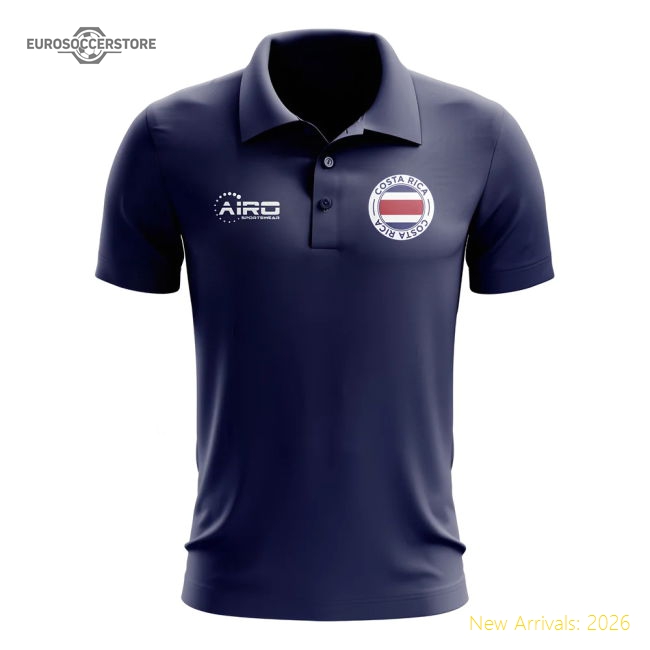 Costa Rica Football Polo Shirt (Navy)-Vantage Point Soccer
