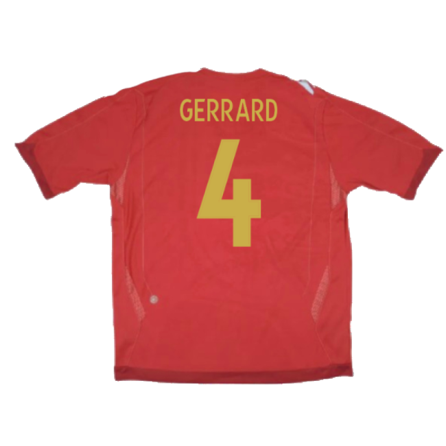 England 2006-08 Away Shirt (XLB 158cm) (Excellent) (GERRARD 4)-Vantage Point Soccer