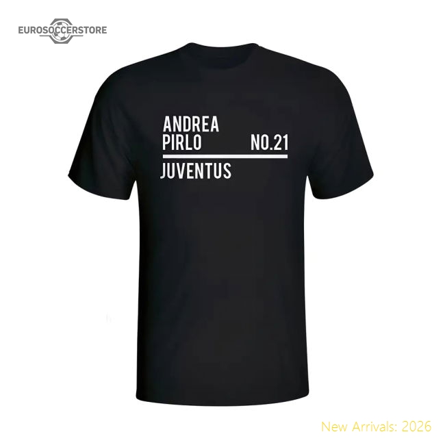 Andrea Pirlo Juventus Squad T-shirt (black)-Vantage Point Soccer