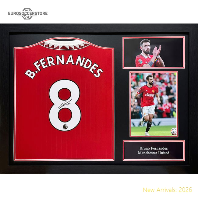 Manchester United FC Bruno Fernandes Shirts (Framed)-Vantage Point Soccer