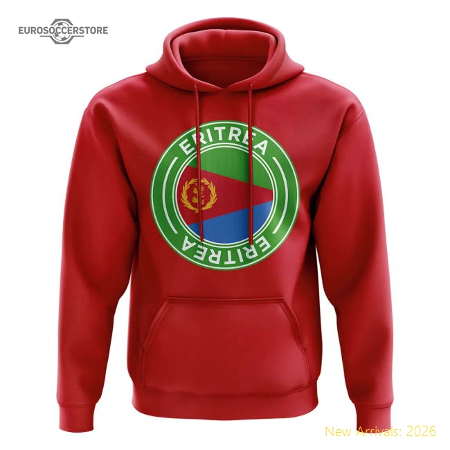 Eritrea Football Badge Hoodie (Red)-Vantage Point Soccer