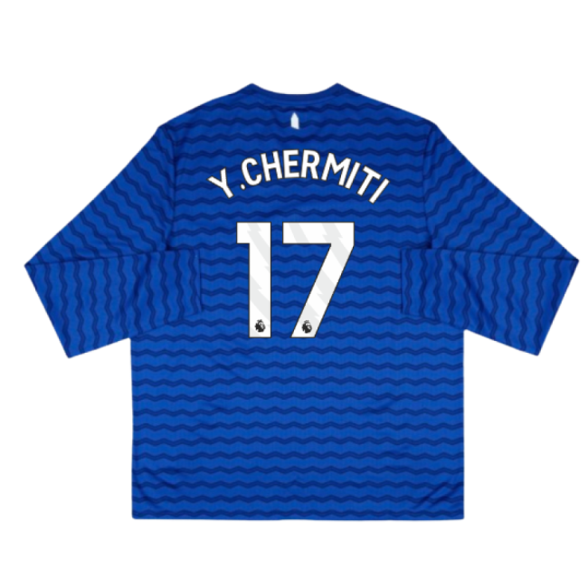 2025-2026 Everton Home Long Sleeve Shirt (Y.Chermiti 17)-Vantage Point Soccer