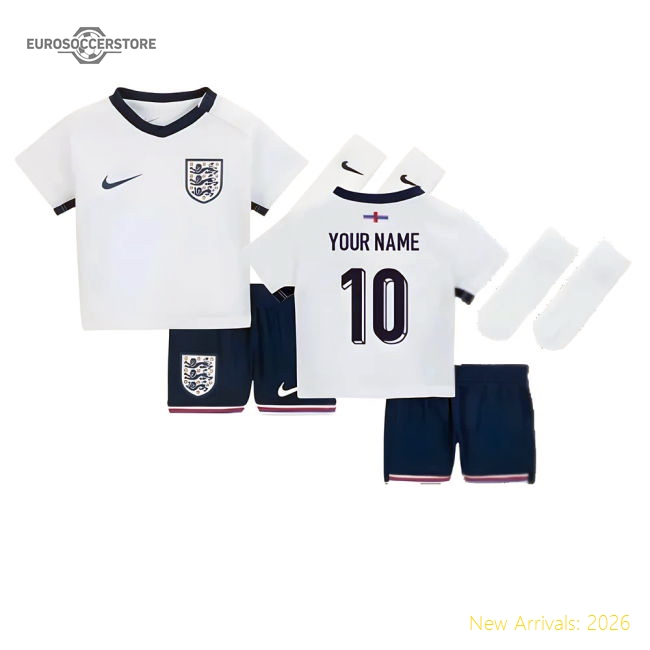 2024-2025 England Home Baby Kit (Your Name)-Vantage Point Soccer