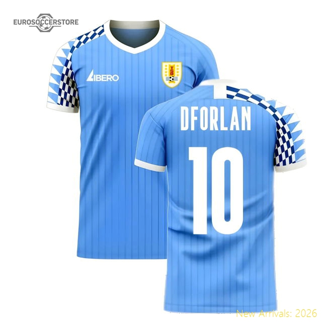 Uruguay 2025-2026 Home Concept Football Kit (Libero) (D FORLAN 10)-Vantage Point Soccer