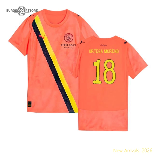 2025-2026 Manchester City CWC Goalkeeper Shirt (Neon Sun) - Womens (Ortega Moreno 18)-Vantage Point Soccer