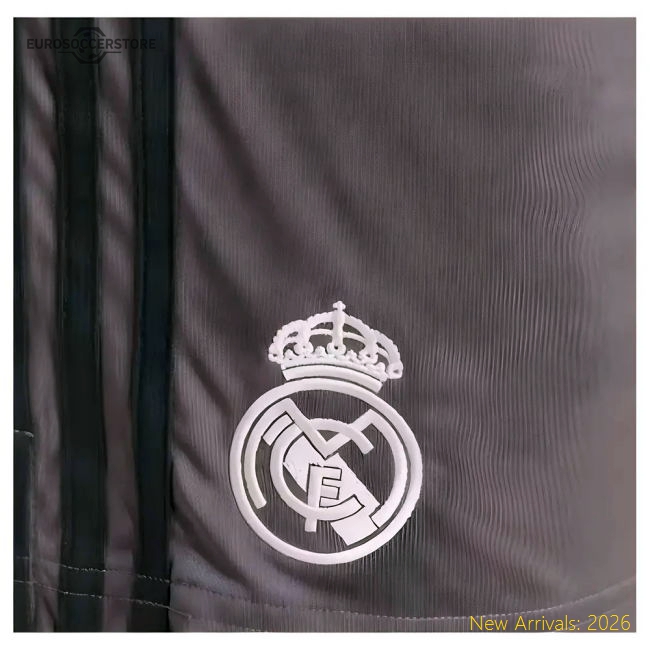 2024-2025 Real Madrid Third Shorts (Charcoal)-Vantage Point Soccer