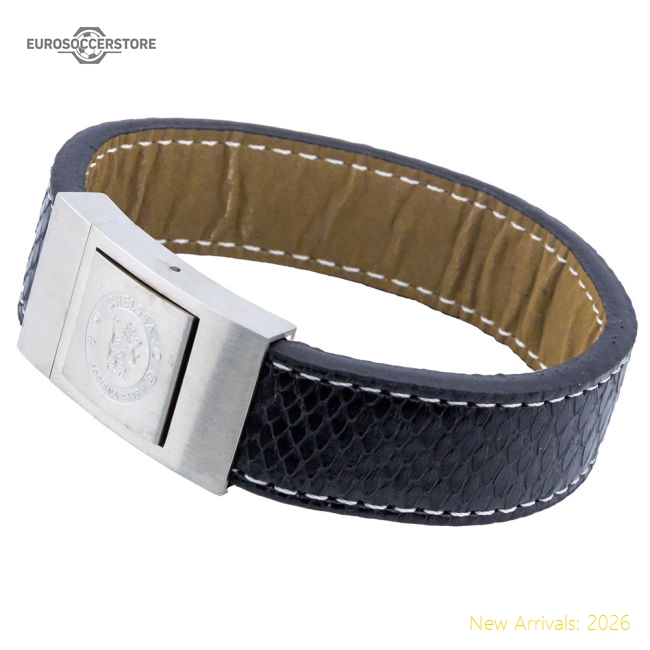 Chelsea FC Stitched Leather Bracelet-Vantage Point Soccer