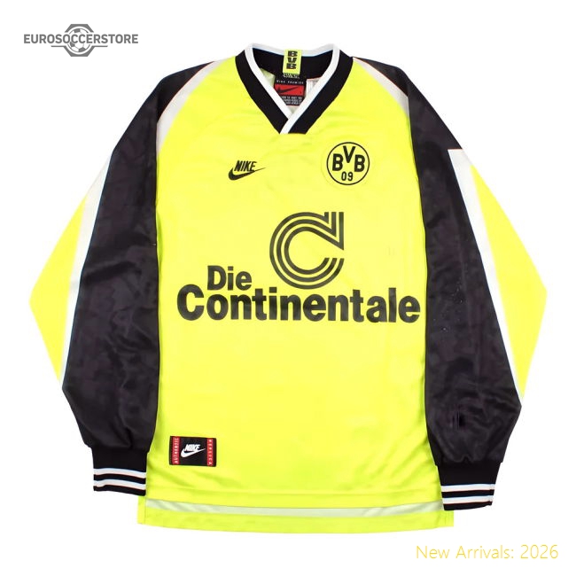 Borussia Dortmund 1995-96 Long Sleeve Home Shirt (S) (Excellent)-Vantage Point Soccer
