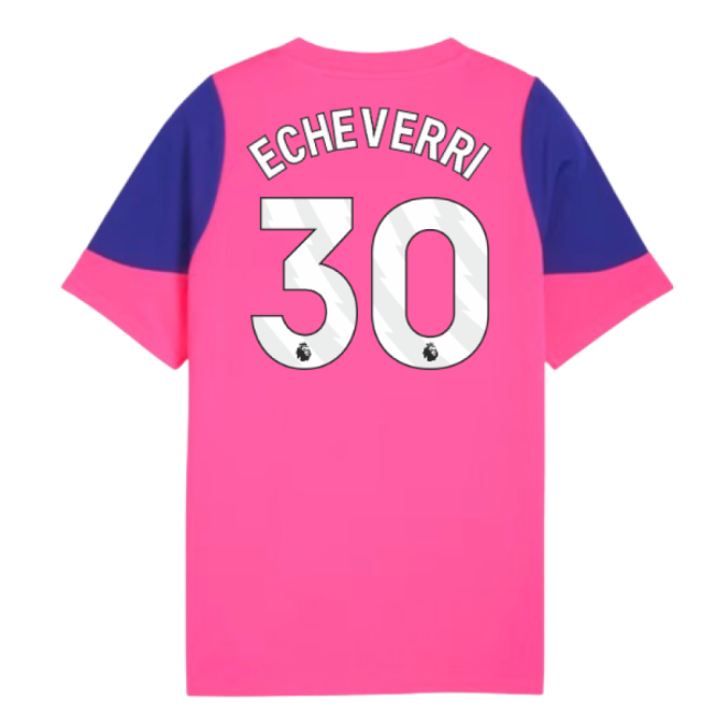2025-2026 Man City Training Jersey (Fluro Pink) - Kids (Echeverri 30)-Vantage Point Soccer