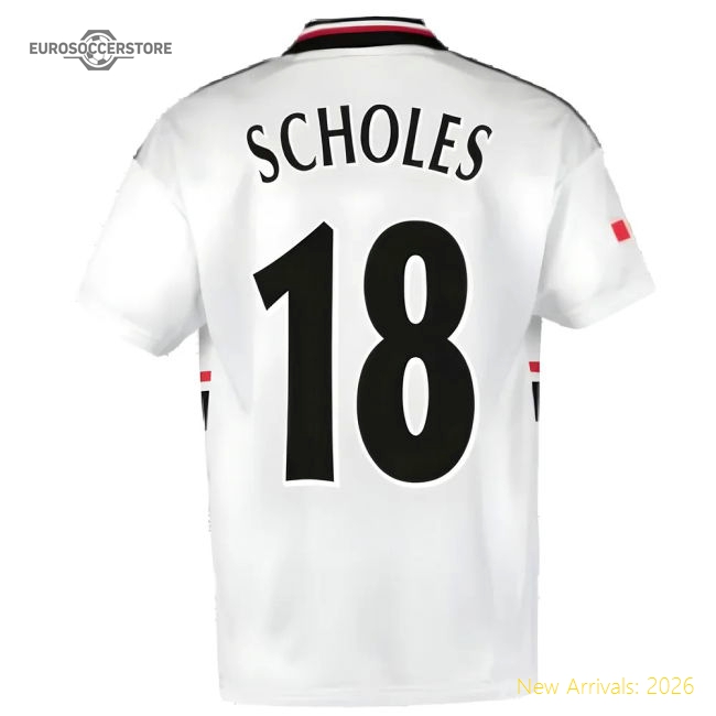 1999 Manchester United Away Football Shirt (SCHOLES 18)-Vantage Point Soccer
