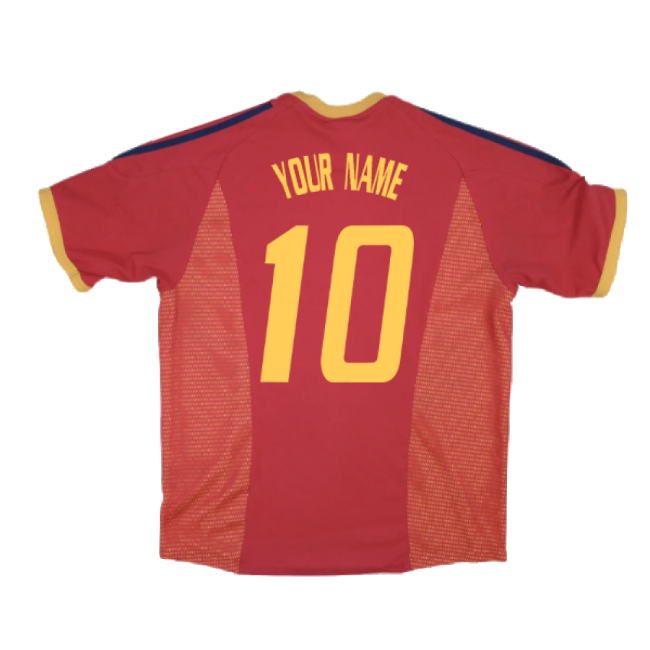 Spain 2002-04 Home Shirt ((Good) XL) (Your Name)-Vantage Point Soccer