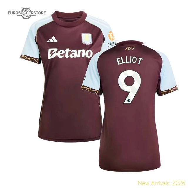 2025-2026 Aston Villa Home Shirt (Womens) (Elliot 9)-Vantage Point Soccer