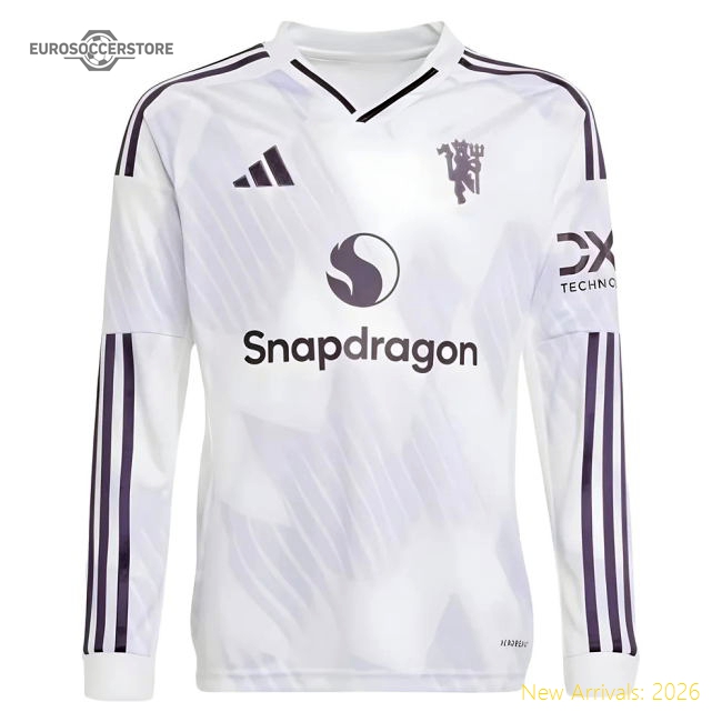 2025-2026 Man Utd Long Sleeve Away Shirt (Kids)-Vantage Point Soccer