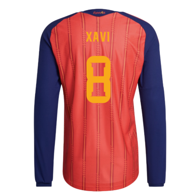 2026-2027 Spain Authentic Long Sleeve Home Shirt (Xavi 8)-Vantage Point Soccer