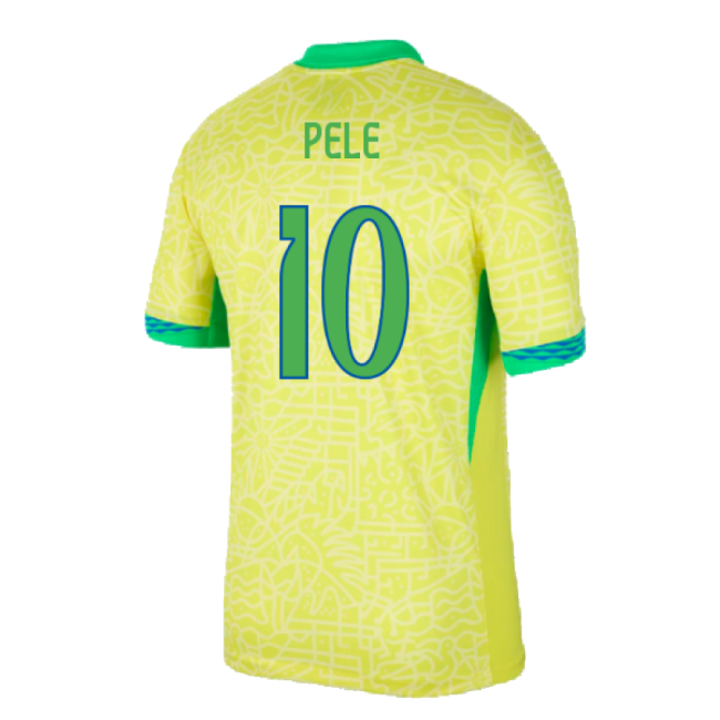 2024-2025 Brazil Home Shirt (Pele 10)-Vantage Point Soccer