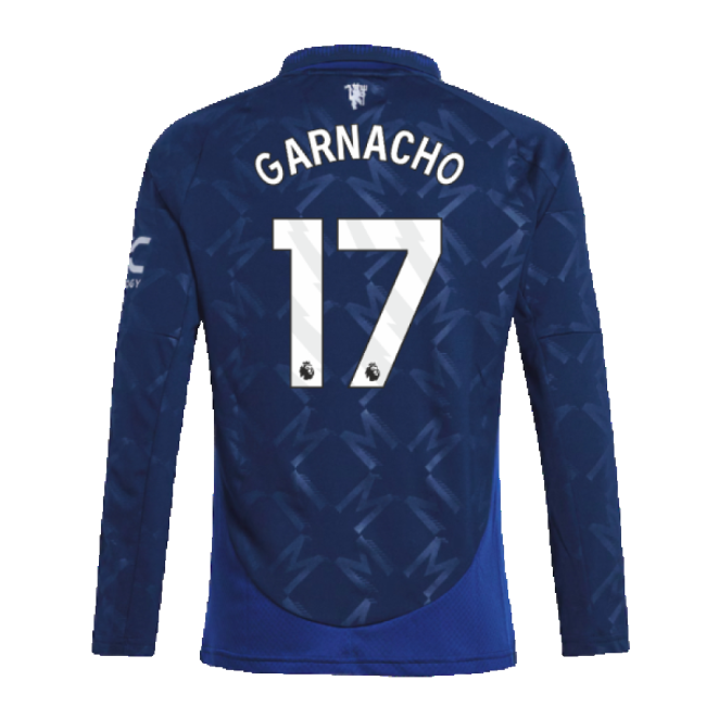 2024-2025 Man Utd Long Sleeve Away Shirt (Kids) (Garnacho 17)-Vantage Point Soccer