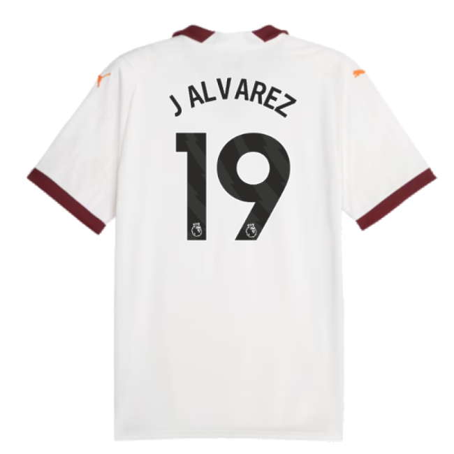 2023-2024 Man City Away Shirt (J ALVAREZ 19)-Vantage Point Soccer