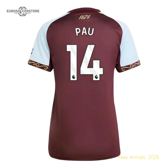 2025-2026 Aston Villa Home Shirt (Womens) (Pau 14)-Vantage Point Soccer