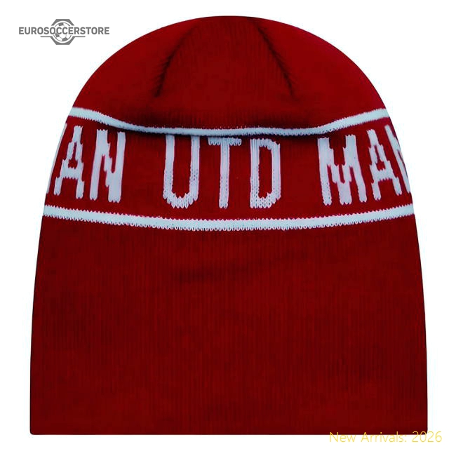 Man Utd Cuff Knit Hat Skull Beanie (Red)-Vantage Point Soccer