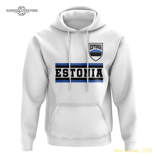 Estonia Core Football Country Hoody (White)-Vantage Point Soccer