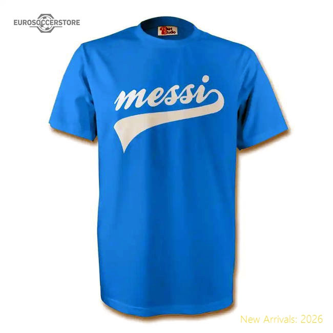 Lionel Messi Argentina Signature Tee (sky Blue)-Vantage Point Soccer