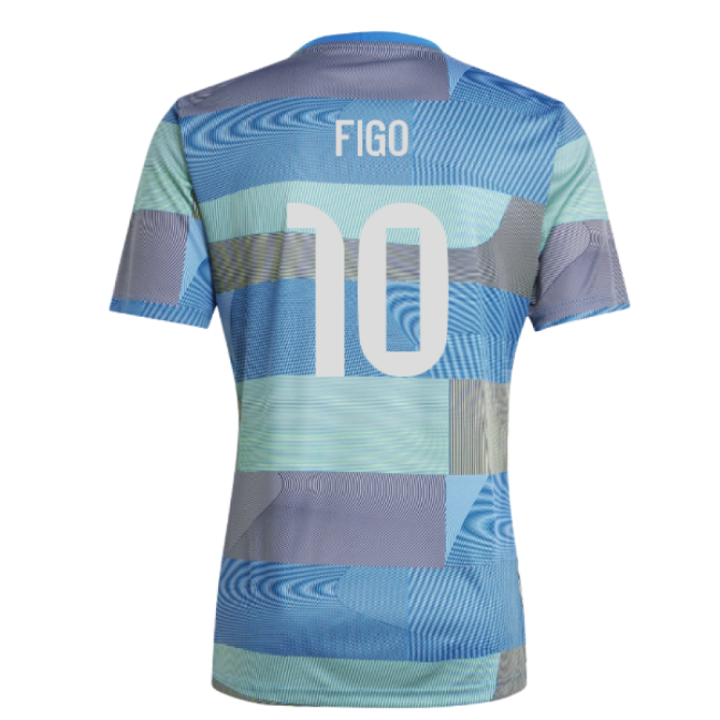 2025-2026 Real Madrid Pre-Match Shirt (Blue) (Figo 10)-Vantage Point Soccer