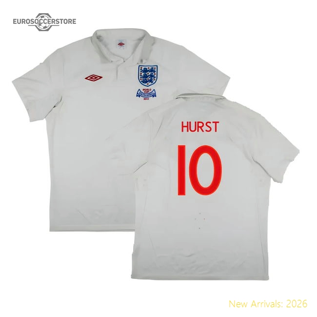 England 2009-10 World Cup Home shirt (XL) (Very Good) (HURST 10)-Vantage Point Soccer