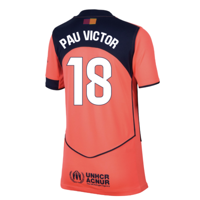 2025-2026 Barcelona Third Shirt (Kids) (Pau Victor 18)-Vantage Point Soccer