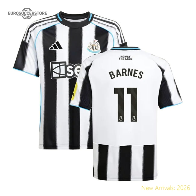 2025-2026 Newcastle Home Shirt (Kids) (Barnes 11)-Vantage Point Soccer