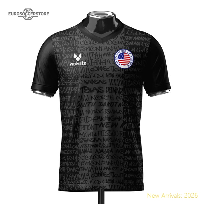 USA Heritage Football Jersey Black (Wolvate) Adult Short Sleeve-Vantage Point Soccer