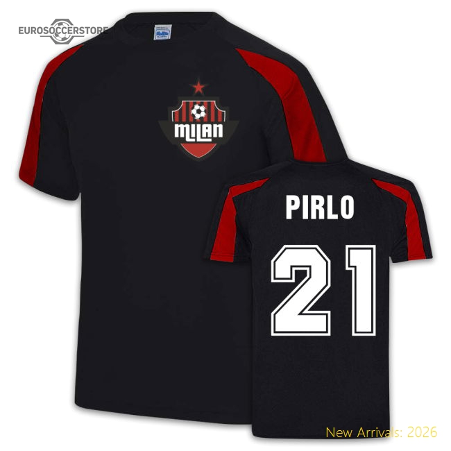 Pirlo AC Milan Sport Training Jersey (Black)-Vantage Point Soccer