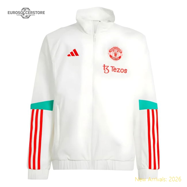 2023-2024 Man Utd Presentation Jacket (White) - Kids-Vantage Point Soccer
