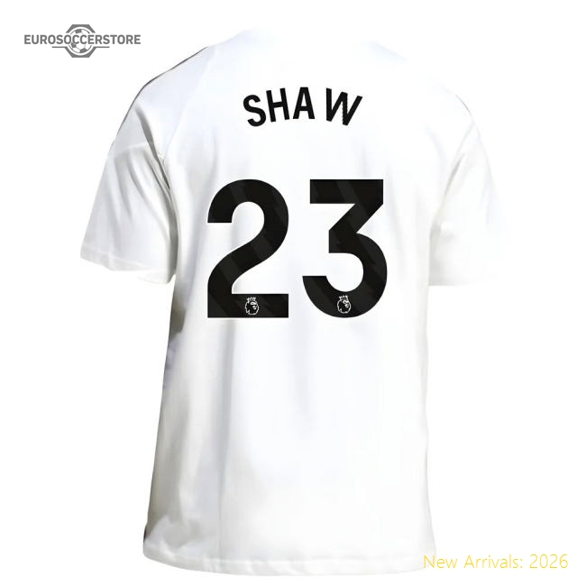 2025-2026 Man Utd Training Tee (White) (Shaw 23)-Vantage Point Soccer