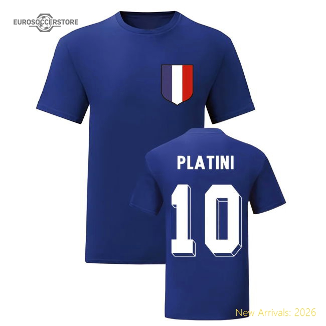 Michel Platini France National Hero Tee\'s (Blue)-Vantage Point Soccer