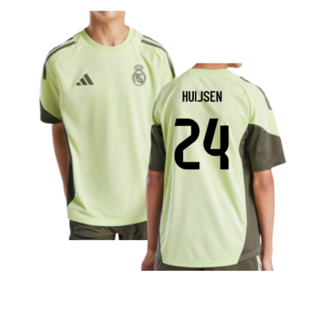 2025-2026 Real Madrid Training Jersey (Almost Lime) - Kids (Huijsen 24)-Vantage Point Soccer
