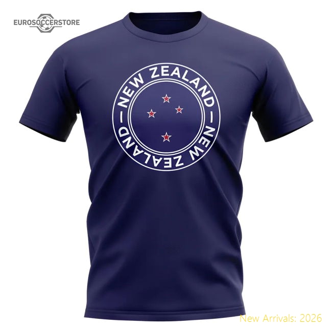 New Zealand Football Badge T-Shirt (Navy)-Vantage Point Soccer