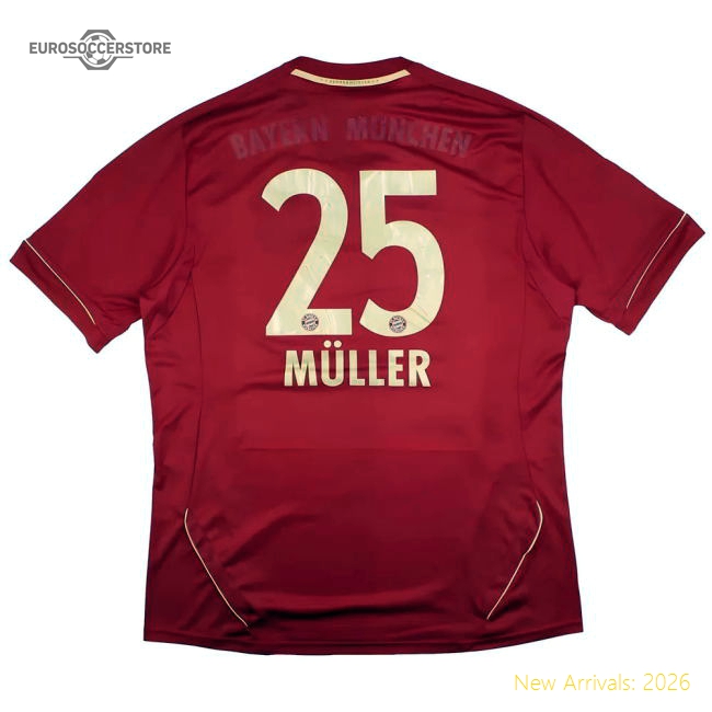 Bayern Munich 2011-13 Home Shirt (XL) Muller #25 (Good)-Vantage Point Soccer