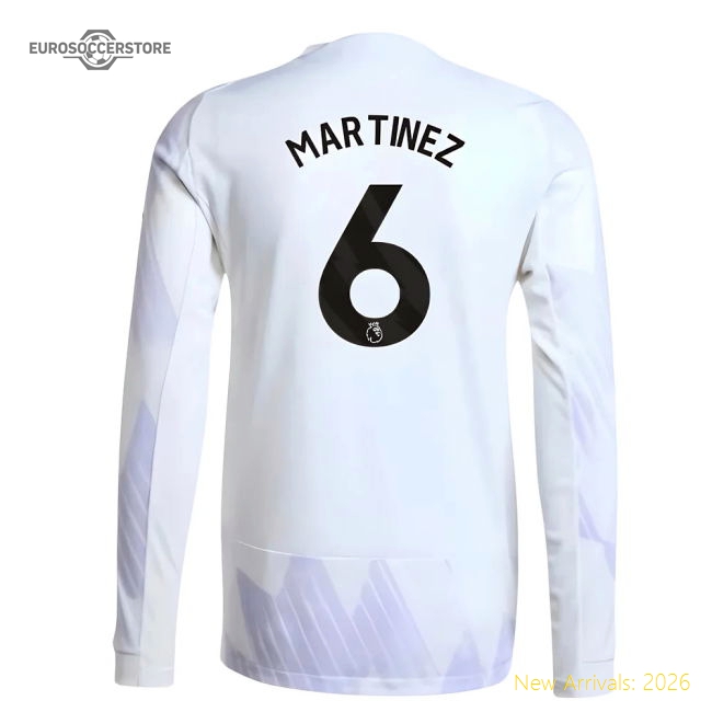 2025-2026 Man Utd Authentic Long Sleeve Away Shirt (Martinez 6)-Vantage Point Soccer