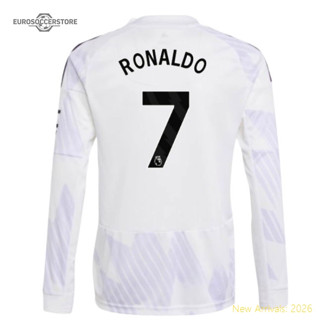 2025-2026 Man Utd Long Sleeve Away Shirt (Kids) (Ronaldo 7)-Vantage Point Soccer