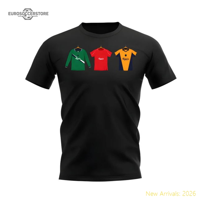 Liverpool 2000-2001 Retro Shirt T-shirt (Black) (DALGLISH 7)-Vantage Point Soccer