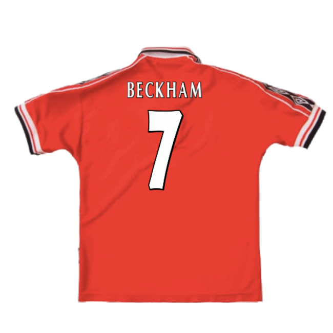 Manchester United 1998-2000 Home Shirt (XXL) (Excellent) (Beckham 7)-Vantage Point Soccer